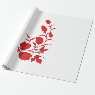 Papel De Presente Rosa Madder, Thunderbird floral design