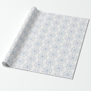 Papel De Presente Rosa Mística Flor Azul