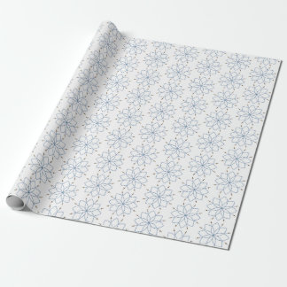 Papel De Presente Rosa Mística Flor Azul