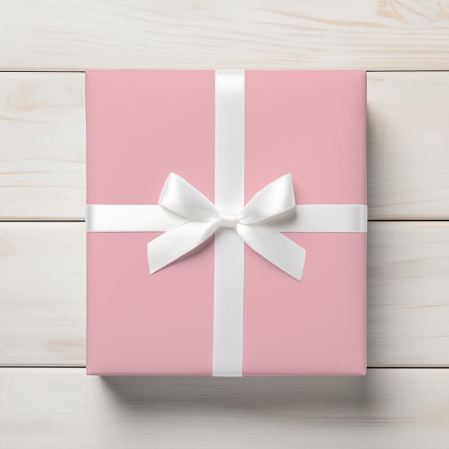 Papel De Presente Rosa Mole Sólido Minimalista (Criador carregado)