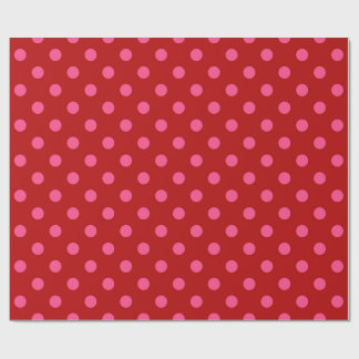 Papel De Presente Rosa No Design De Padrão Do Bolinhas Vermelho