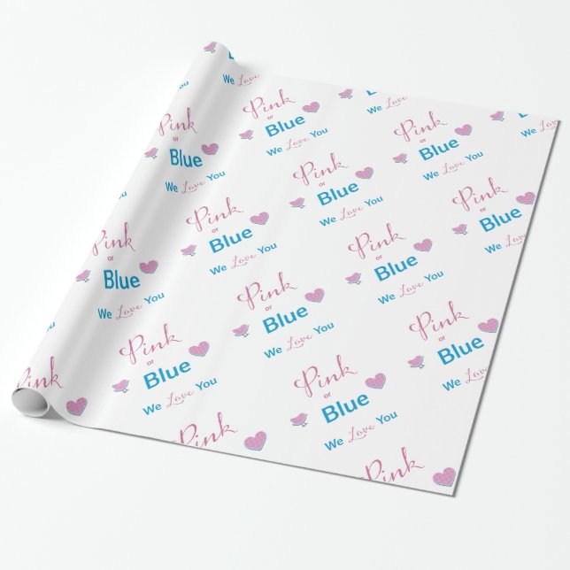 Papel De Presente Rosa ou azul (Desenrolado)