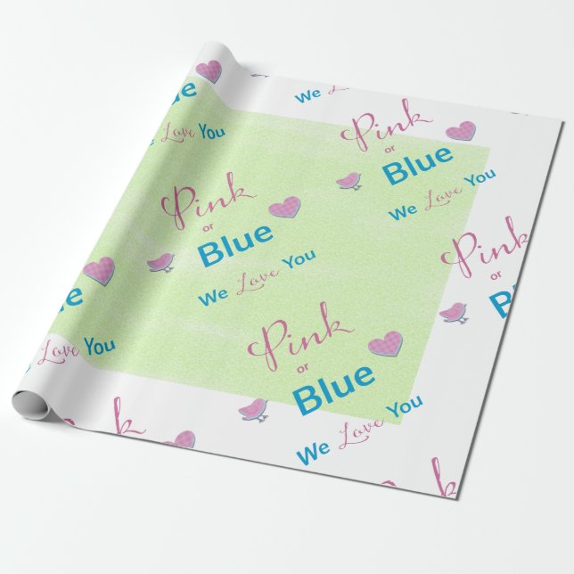 Papel De Presente Rosa ou Azul no Limão (Desenrolado)