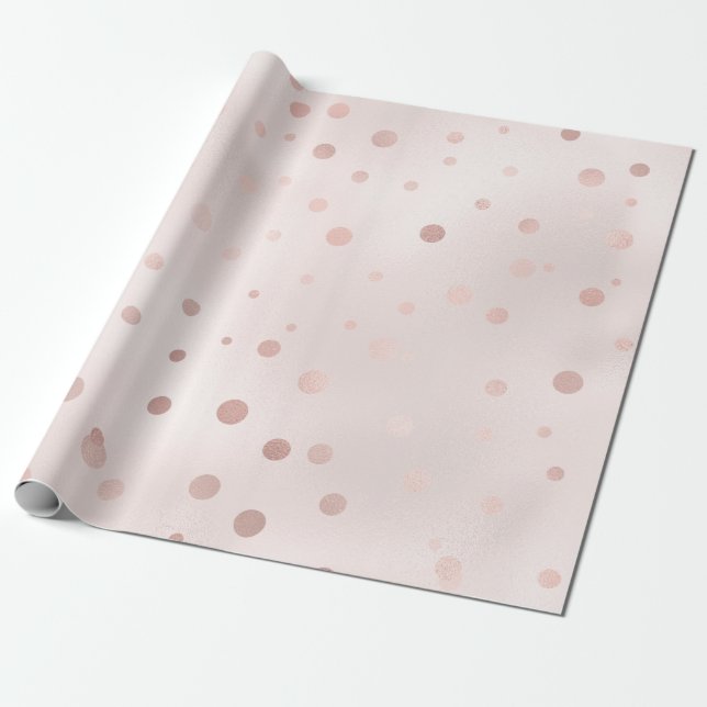 Papel De Presente Rosa ouro e confete rosa-choque (Desenrolado)
