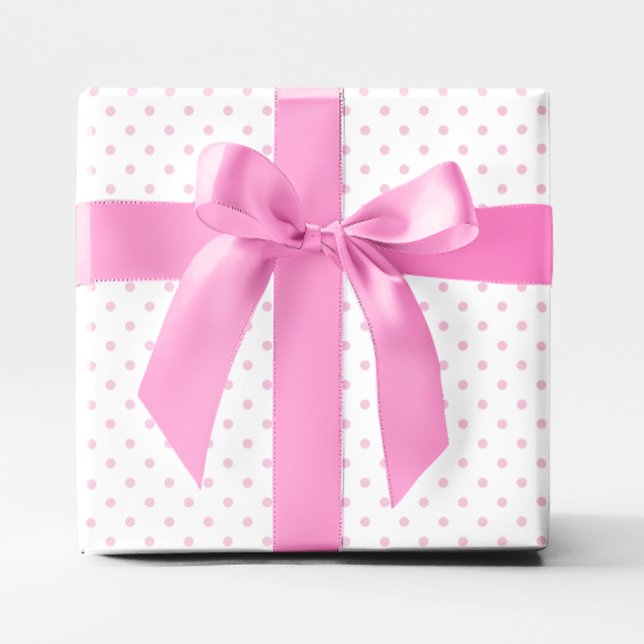 Papel De Presente Rosa Pastel Pequeno Ponto (Pastel Pink Small Polka Dot Wrapping Paper)