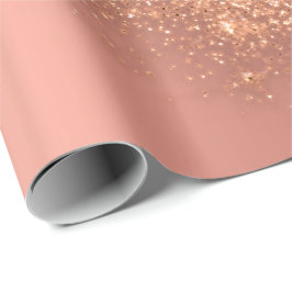 Papel De Presente Rosa Peach Makeup Confetti Glitter Beauper Cobre