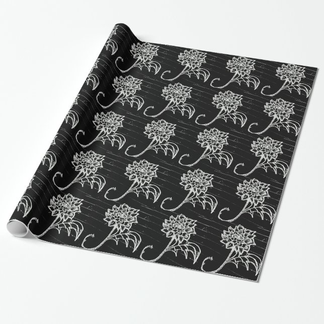 Papel De Presente Rosa preto (Desenrolado)
