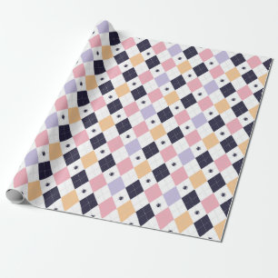 Papel De Presente Rosa Puro Diamante com Aranha