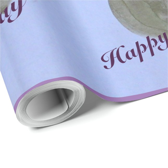 Papel De Presente Rosa púrpura decorativa com padrão (Ponta do rolo)