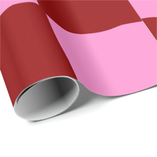 Papel De Presente Rosa Quente e Vermelho Divertido Ousado Retro
