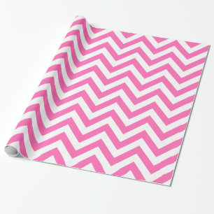 Papel De Presente Rosa Quente XL Padrão Chevron ZigZag