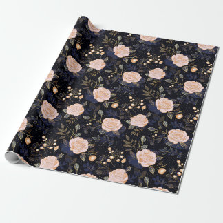 Papel De Presente Rosa Retirado à Mão, marinho, Dourado e Cor-de-ros