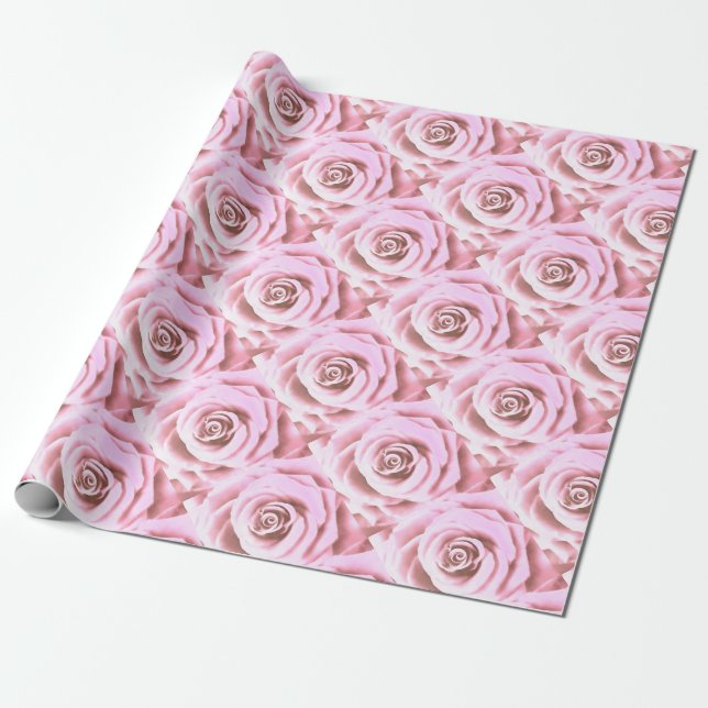 Papel De Presente Rosa Rosa Pálida Grande (Desenrolado)