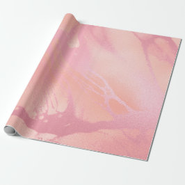 Papel De Presente Rosa Rosa Rosa Rosa Coral Molten Marble Abstrato