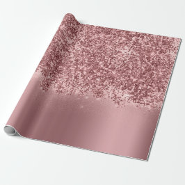 Papel De Presente Rosa Rosa Rosa Rosa Dourada Escamudo Brilhante Bri