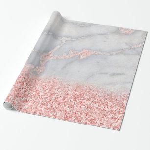 Papel De Presente Rosa Rosa Rosa Rosa Dourada Mármore Boêmico