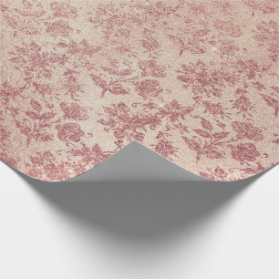 Papel De Presente Rosa Rosa Rosa Rosa Dourada Pincel Pessegueira Esp