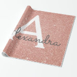 Papel De Presente Rosa Rosa Rosa Rosa Rosa Dourada, Brilhante e Mono<br><div class="desc">Rosa rosa rosa rosa Dourada Faux Glitter e papel de embrulhamento de presente elegante. Este papel de embrulho de presente pode ser personalizado para incluir seu nome inicial e nome próprio para um pacote de presentes para o Chá de fraldas, Chá de panela, Festa de solteira ou Festa de aniversário...</div>