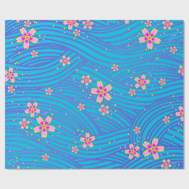 Papel De Presente rosa roxo e azul (Aberto)