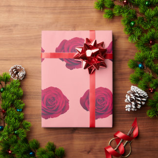 Papel De Presente Rosa Vermelha