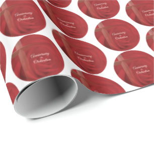 Papel De Presente Rosa vermelha de Ordenação de Aniversário do Pa