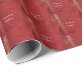 Papel De Presente Rosa vermelha de Ordenação de Aniversário do Padre