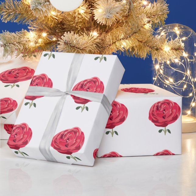 Papel De Presente Rosa vermelha Flor Rosa vermelha Floral (Feriados)