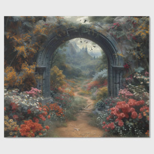 Papel De Presente Rosa vermelha gótica Arca Floral do Dracula, Vamir