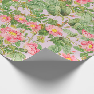 Papel de Presente Rosa Vintage em Lilás Desbotado