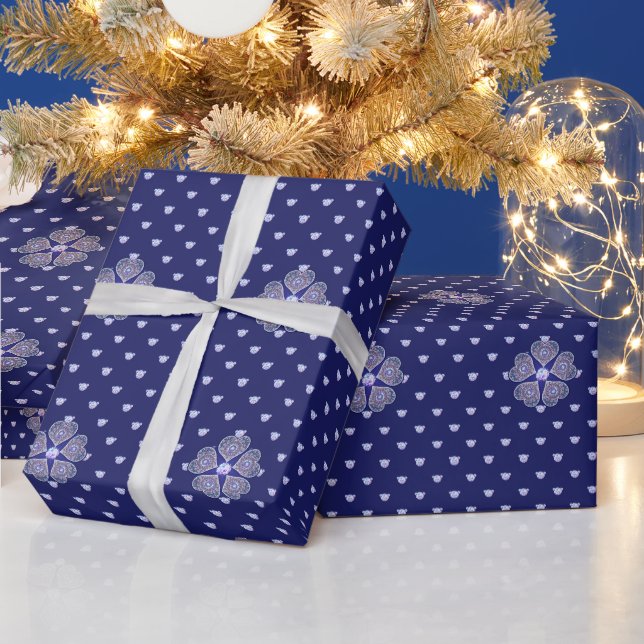 Papel De Presente Rosace azul ou vermelho para bebê&criança (Feriados)