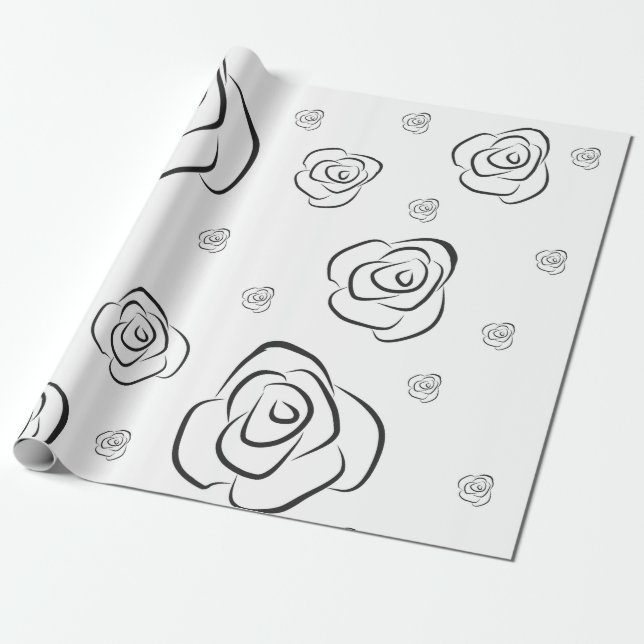 Papel De Presente Rosas (Desenrolado)