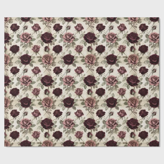 Papel De Presente Rosas Antigas (Aberto)
