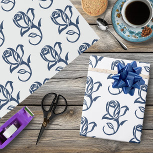 Papel De Presente Rosas Azuis Regência