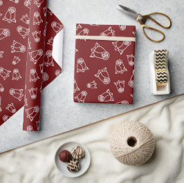 Papel De Presente Rosas Brancas 40º Aniversário Vermelho Rubi Sem Co