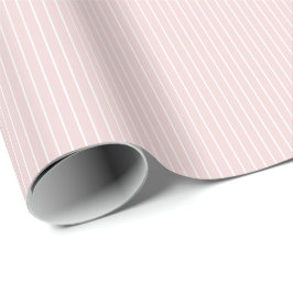 Papel De Presente Rosas claro Chic Simples e Stripes Brancas