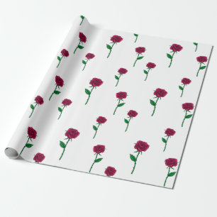 Papel De Presente Rosas com design Dia de os namorados romântico