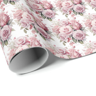 Papel De Presente Rosas Cor-de-Rosa