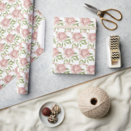 Papel De Presente Rosas de Aquarela Violeta Espelhada Elegante