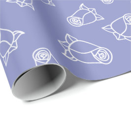 Papel De Presente Rosas de Casamento Elegantes Design Simples Sem Co