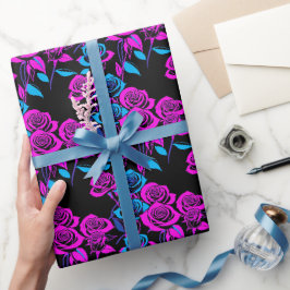 Papel De Presente Rosas de Cores Neon