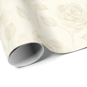 Papel De Presente Rosas de haste única em estilo vintage em tons de 