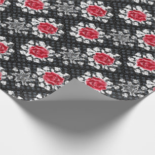 Papel De Presente Rosas de rendas Gótico de metal pesado