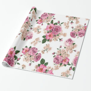 Papel De Presente rosas de safra bonitinhos e elegantes, rosas rosa