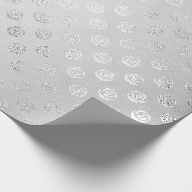 Papel De Presente Rosas Florais de Cinzas Delicadas Monocromáticas S (Ponta)