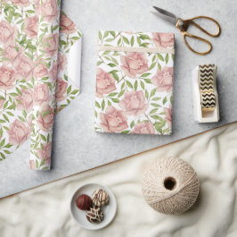 Papel De Presente Rosas Lilás Aguarela Coradas
