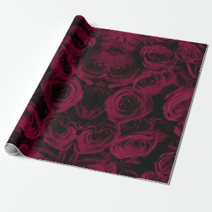 Papel De Presente Rosas magenta burgundy vermelho escuro intenso