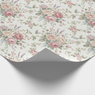 Papel De Presente Rosas Pastel Elegantes Shabby Chic
