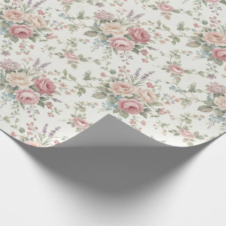 Papel De Presente Rosas Pastel Elegantes Shabby Chic
