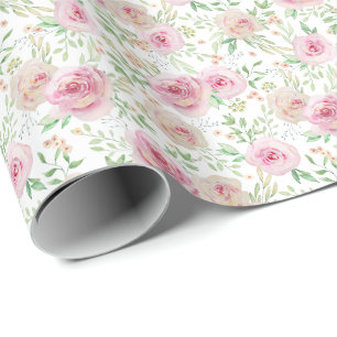 Papel De Presente Rosas Rosa Elegantes