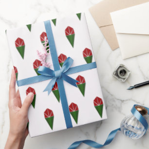 Papel De Presente Rosas vermelhas, Papel de empacotamento Geométrico